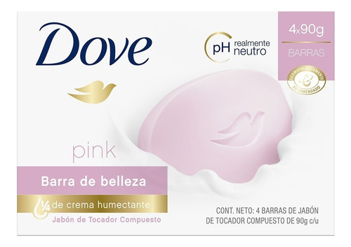 Dove jabón en barra pink pack 4 de 90g