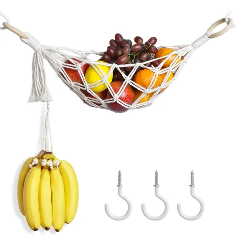 Hamaca De Frutas Bajo Gabinete, Macrame, Ahorra Espacio, Mod