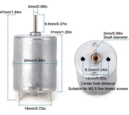 Motor De Corriente Continua Swhmc 3v-12v 280 Micro 42x24mm
