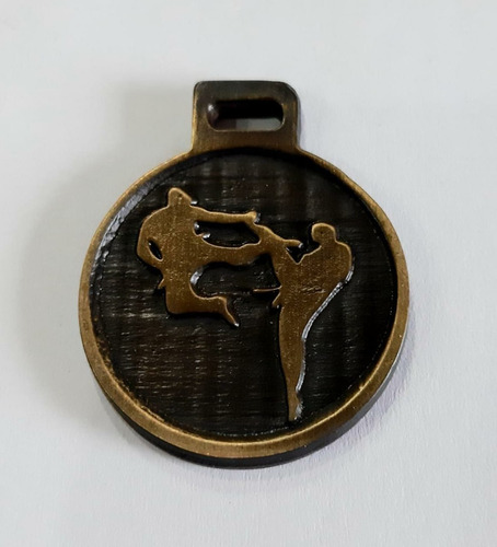 Set X5 Medalla Metal Artes Marciales 35mm Dorado Oscuro