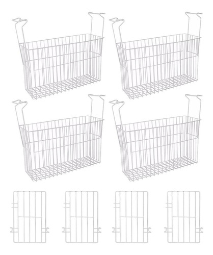 4 Cestos Organizador Freezer Nf Hf Metalfrio + 4 Separadores