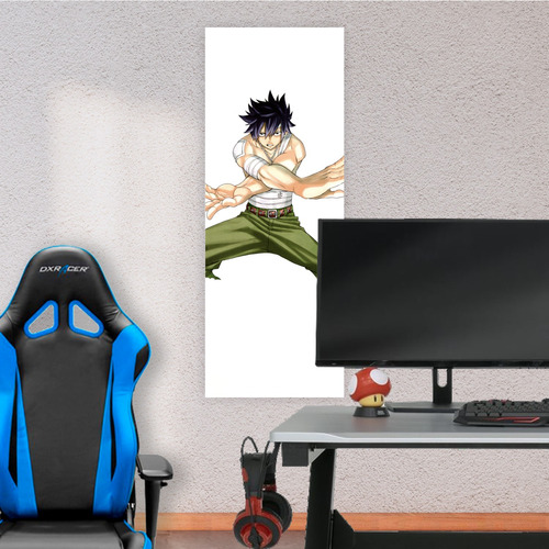 Cuadro Grande 30x80 Cm Fairy Tail Gray Luchando Animeras