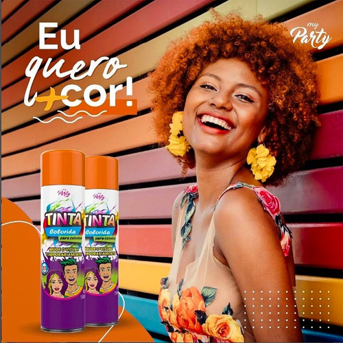Tinta Laranja Spray Temporária Alegria Para Cabelo Lavável