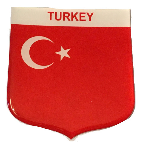 Adesivo Resinado Em Escudo Da Bandeira Da Turquia