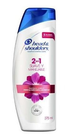 Shampoo Head And Shoulders 2 En 1 Suave Y Manejable 375 Ml