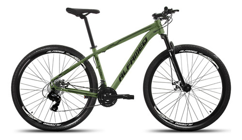 Bicicleta Aro 29 Alfameq Vx Quadro Aluminio 24v Freio Disco Cor Verde Militar Com Preto Tamanho Do Quadro 17