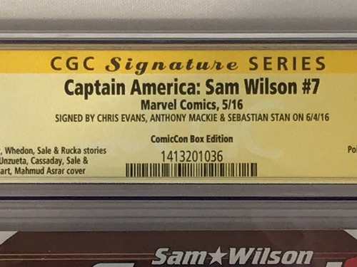Comic Captain America Cgc Certified C/ Autografo Chris Evans (Usado)