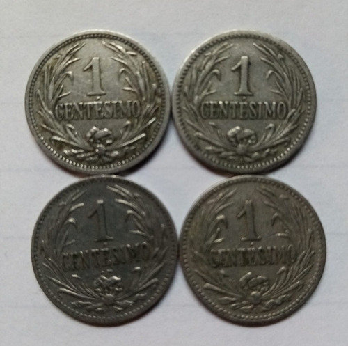 Uruguay Cuatro Monedas De 1 Centésimo 1901-09-24-36