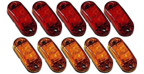 5 X +5 Luces Led Rojas Para Coche, Camión, Remolque, Caravan