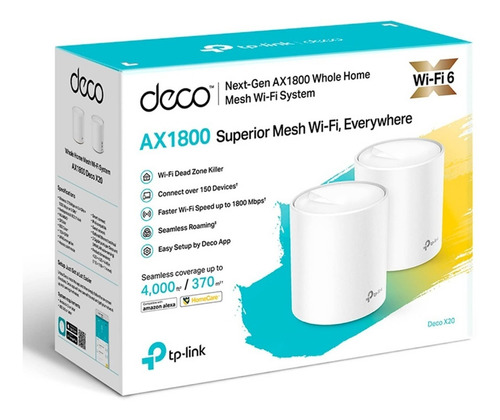 Sistema Wifi 6 Mesh Tplink Ax1800 Mbps Kit De 2 Router