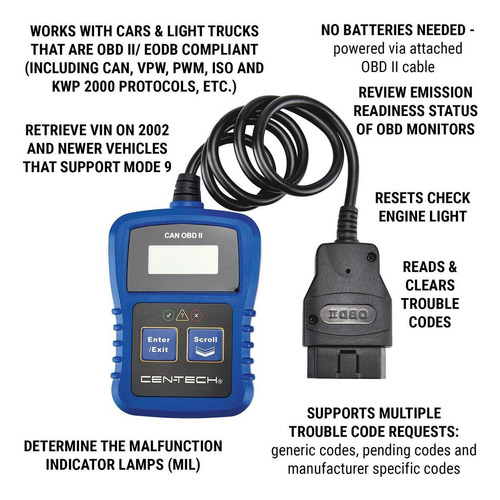 Lector De Códigos Obd Ii Cen-tech