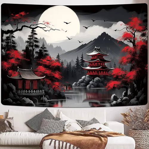 Tapiz De Naturaleza De Bosque De Montaña Para Dormitorio, .