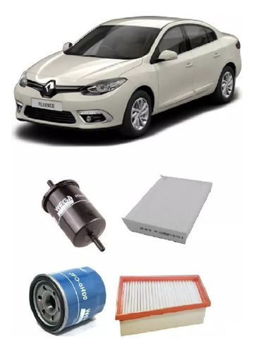 Kit Filtros Renault Fluence Gts 2.0 2012 2013 2014 2015