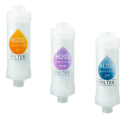 Pack De 3 Filtros H201 Eliminan Cloro Con Aceite Esencial