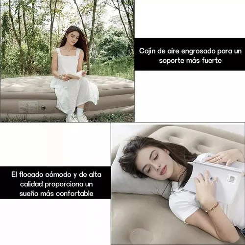 Colchón Cama Inflable Eléctrico (2 Plazas) Con Dos Almohadas
