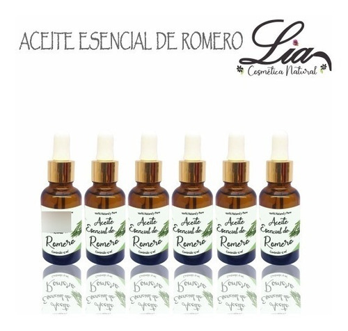 Pack 6 Aceites Esenciales De Romero, 100% Puro, Envío Gratis