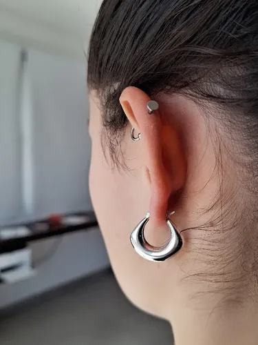 Aros argollas de plata inflada sale