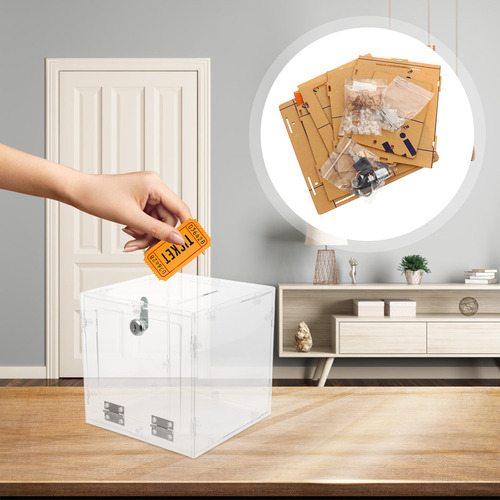 Caja De Donación Con Pantalla De Acrílico Transparente, Urna