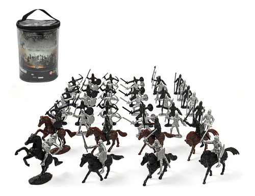 52 Unidades/bolsa Medieval Cavalry War Horse Soldier Modelo