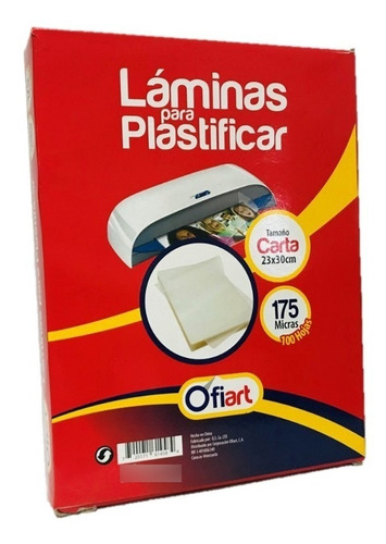 Laminas De Plastificar Carta 175mic 20 Und