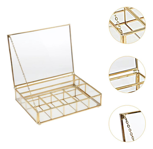 Organizador De Baratijas De Joyería De Vidrio Elegante Con