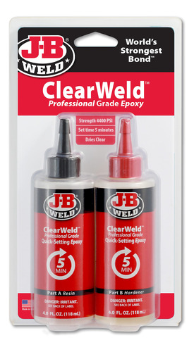 Weld 5 0 Clearweld Epoxy 8 Onza Liquida