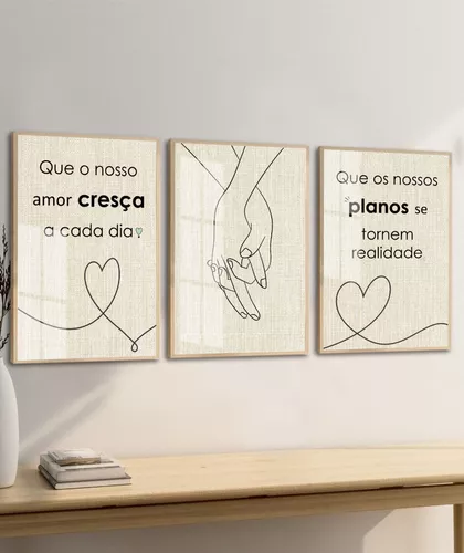 Kit Quadro Decorativo Para Quarto De Casal Com Moldura