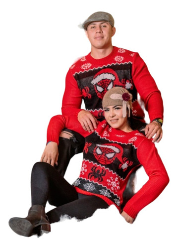 Ugly Sweater Navideño Kit Parejas Duo Spiderman Sueter