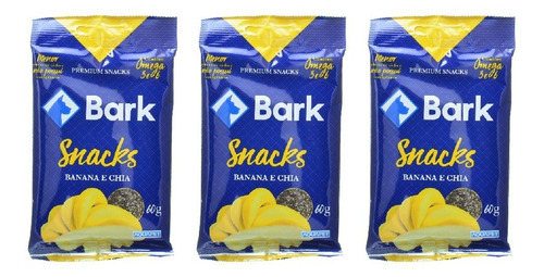 Bark Snacks P/ Cães Banana E Chia 60g Kit 3 Unid.