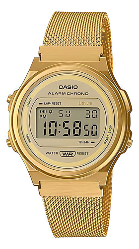 Relógio Casio Vintage Unissex Dourado Esteira A171wemg-9adf
