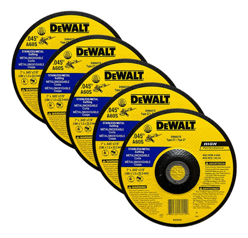 Disco Corte Metal Dewalt 7 X .045 X 7/8 Pack 