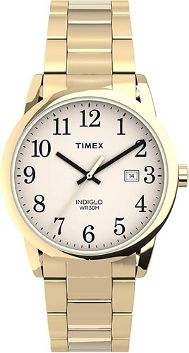 Reloj Hombre Timex Cristal Mineral 38 Mm Wr 30m Tw2v048009j Color de la correa Dorado Color del bisel Dorado Color del fondo Blanco