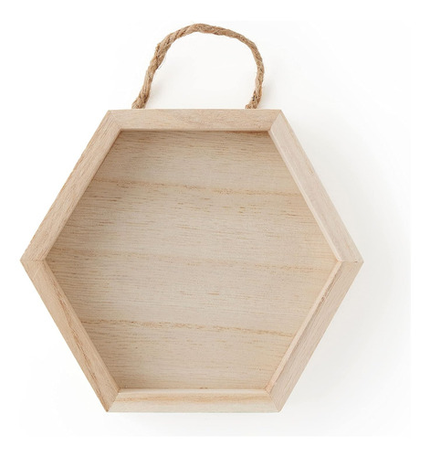 6 X 5 Unfinished Wooden Hexagon Shadow Box By - ...