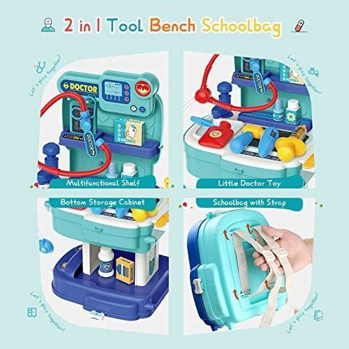 Imagen 2 de 6 de Doctor Kit Para Niños Pequeños Médico Set 31pcs Simulación