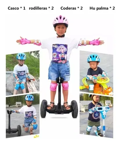 Kit De Proteccion Casco Rodilleras Coderas Manos Niño Y Niña