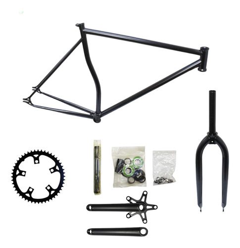 Kit Cuadro Fixie Con Tijera Y Crankset Varias Tallas Cromoly