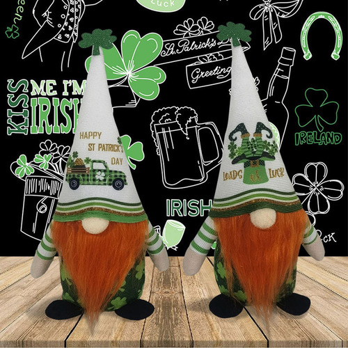 K Decoración Verde Sin Rostro Con Gnomos De San Patricio