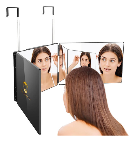 Glddao Espejo De 3 Vías Para Cortar El Cabello, 360 Espejos