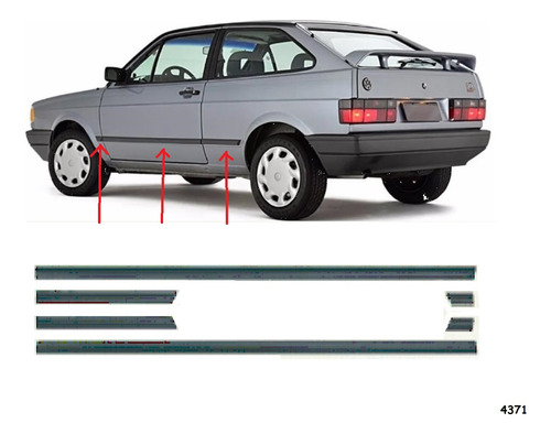 Juego Molduras De Puerta Volkswagen Gol 87-94 Color Gris