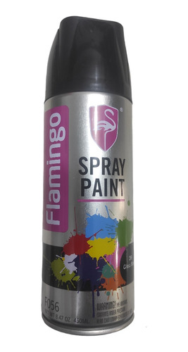 Pintura Spray Negro Flamingo 450ml Alta Calidad 