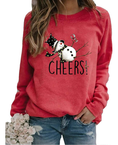 Sudadera Diseño Muñeco Nieve Para Mujer Manga Larga