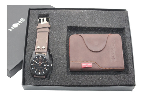 Cartera Y Reloj Hombre  Set De Regalo, Estuche