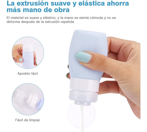 Set Botellas De Viaje Shampoo Rellenable Avion Aseo Personal