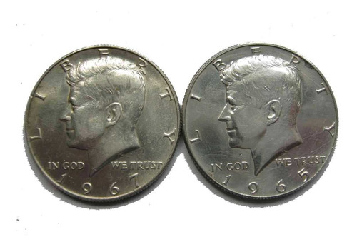 Usa Lote 2 Monedas ½ Dólar Kennedy Plata 400 Muy Buen Estado