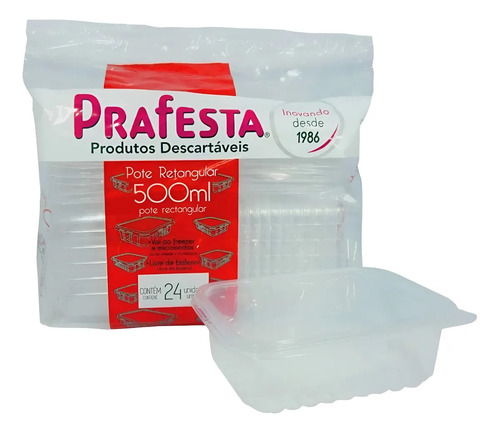 144un Pote Descartável 500ml Freezer Microondas Marmita Cristal