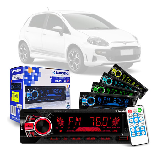 Aparelho Bluetooth/usb/aux/sd Roadstar Fiat Punto 2008/2015