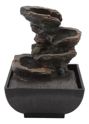 Fonte De Água De Mesa, Resina Durável, 4 Camadas, Led