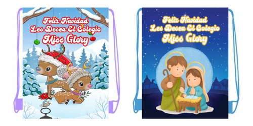 20 Morralitos Dulcero Personalizado Navidad Regalo Aguinaldo