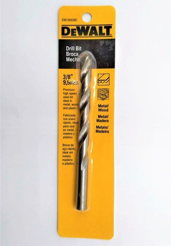 Mecha Broca Dewalt Drill Bit 3/8 9,50mm P/metal Y Madera