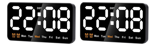 2 Relojes De Pared Digitales, Reloj Digital Led De 9 Pulgada